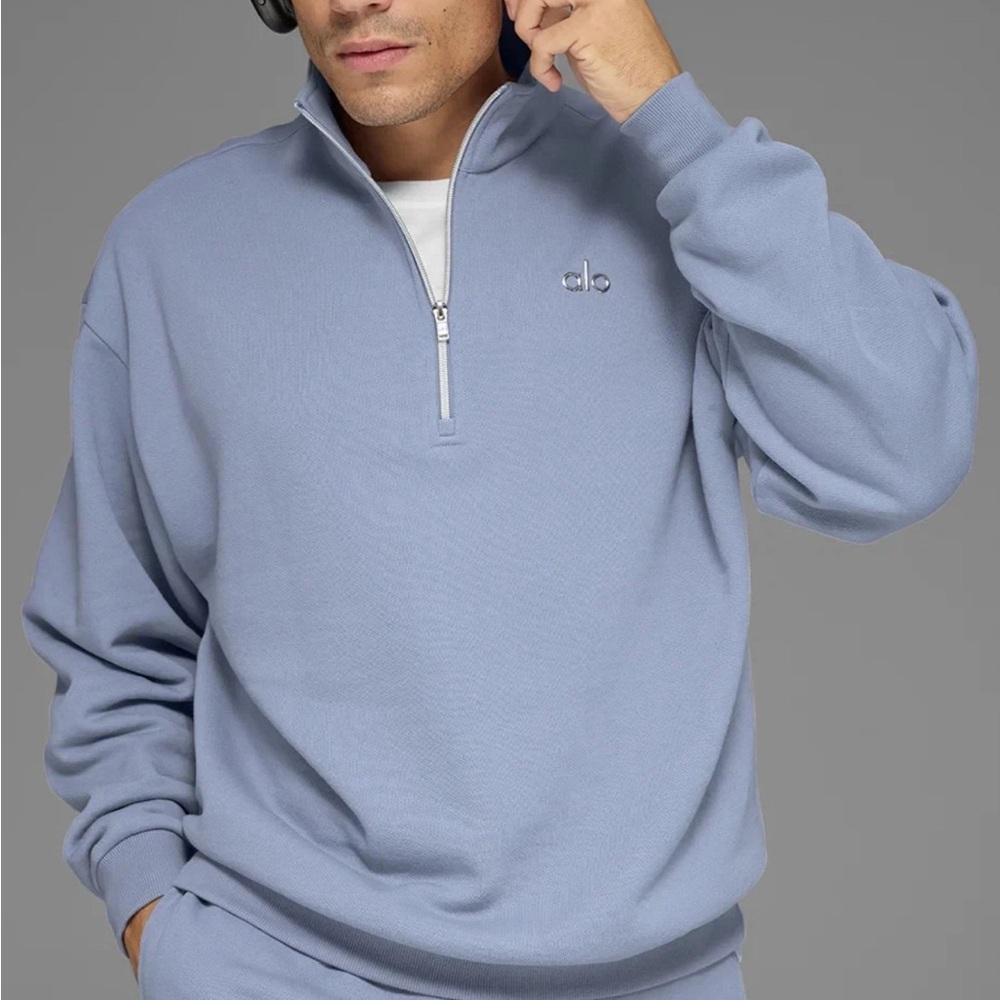 Alo Yoga Accolade 1/4 Zip Pullover Winter Frost Size Small [NEW][MSRP $148]